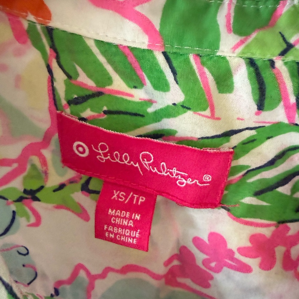 Lilly Pulitzer Long‑Sleeve Printed Top – Size XS - Picture 7 of 8